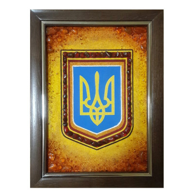 Панно из янтаря Тризуб 