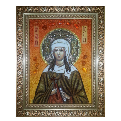 Икона из янтаря Святой мученицы Ираиды (Раисы) Александрийской