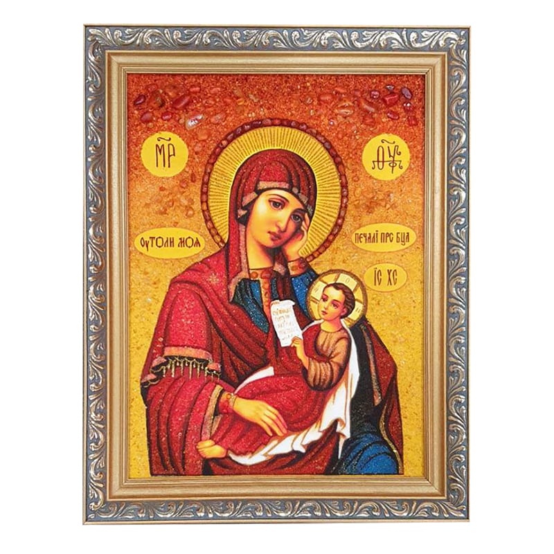 Икона янтарь Утоли Мои Печали
