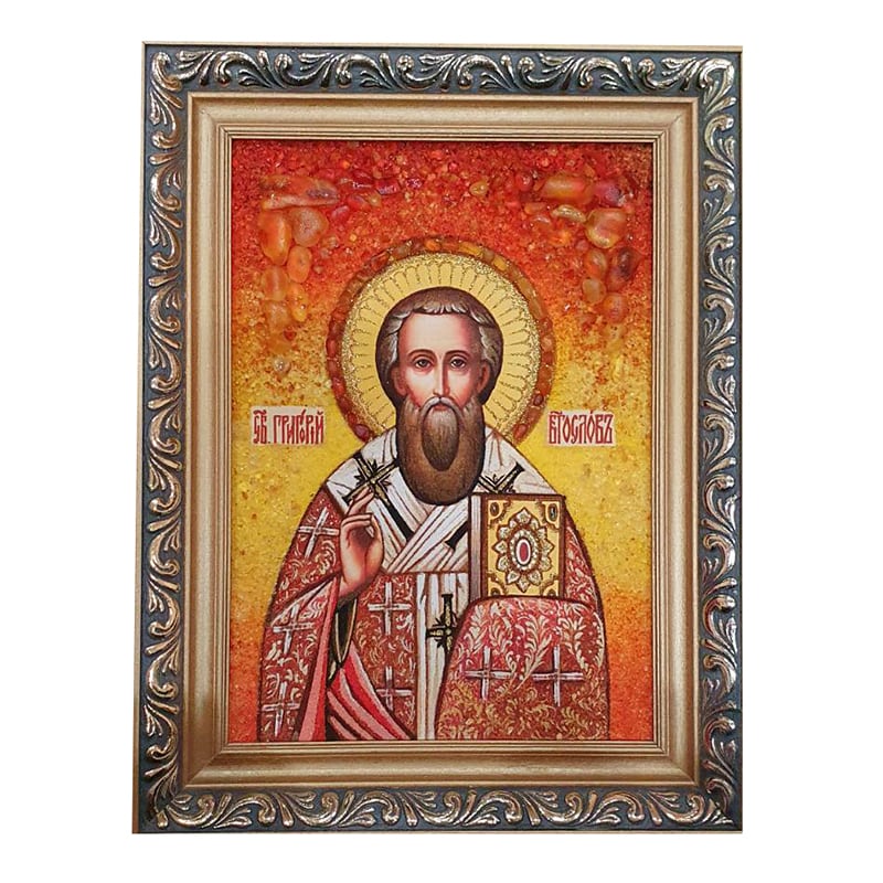 Икона из янтаря Святой Григорий Богослов