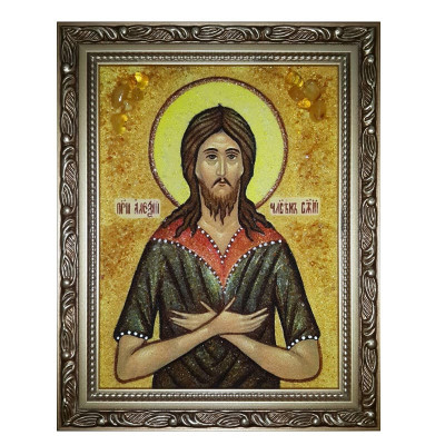 Икона из янтаря Святой Преподобный Алексий	
