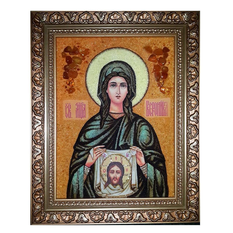 Икона янтарь Святая Вероника