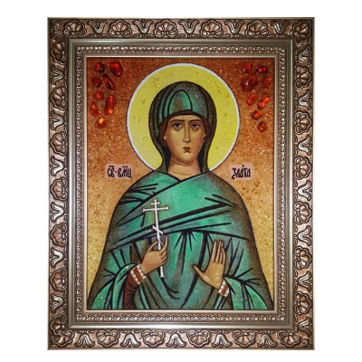 Икона из янтаря Святая Злата (Христа) Могленская