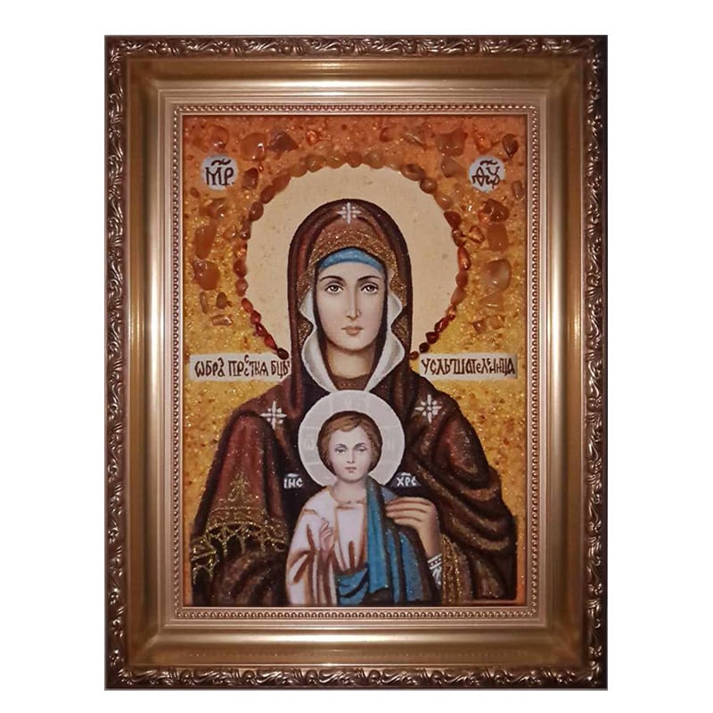 Икона из янтаря Божьей Матери