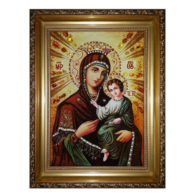 Икона из янтаря Смоленской Божьей Матери